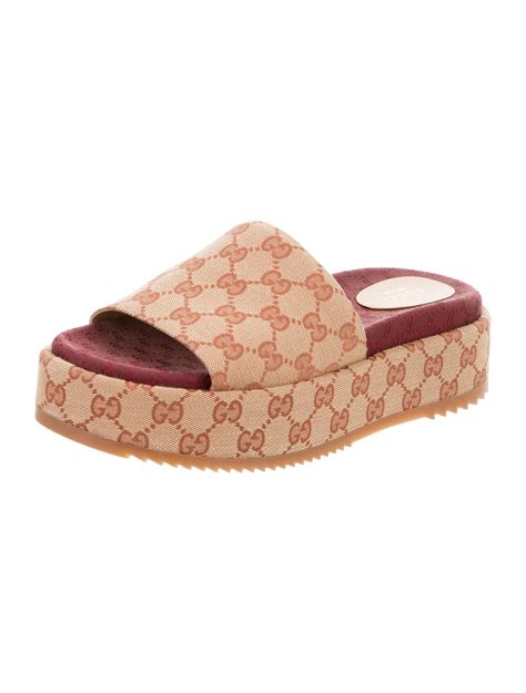 gucci angelina platform slides pink|Gucci angelina canvas slide sandals.